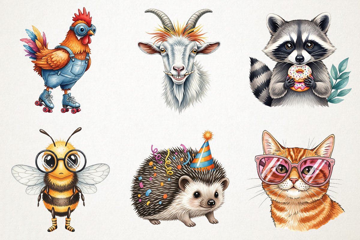 Quirky Funny Animals Sublimation, an Illustration by RobertsArt (Photo 4 of 7)