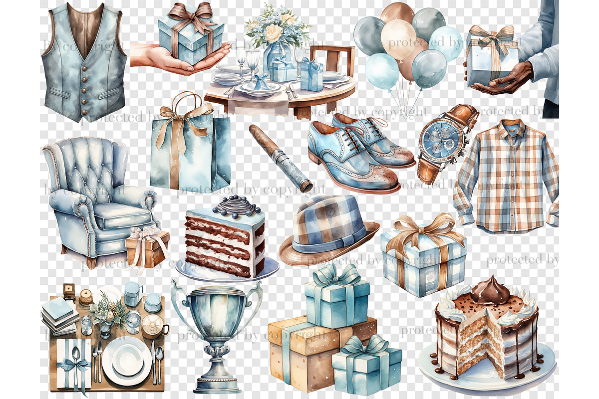 Fathers Day Clipart Bundle, a Person Illustration by GlamArtZhanna (Photo 5 of 6)
