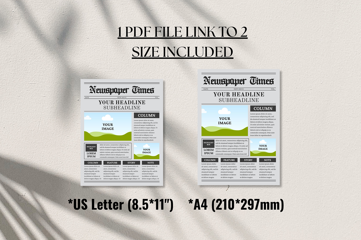 Editable vintage newspaper template, a Magazine Template by ZoloDesignHub (Photo 4 of 10)