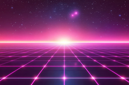 Retro Futuristic Grid Landscape Unde, a Background Photo by Pixeness