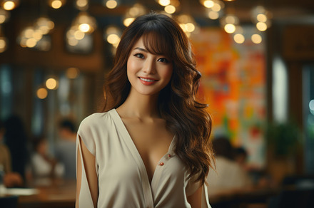 Portrait of beautiful young sexy asian woman smiling and looking, a Person Photo by AS photostudio