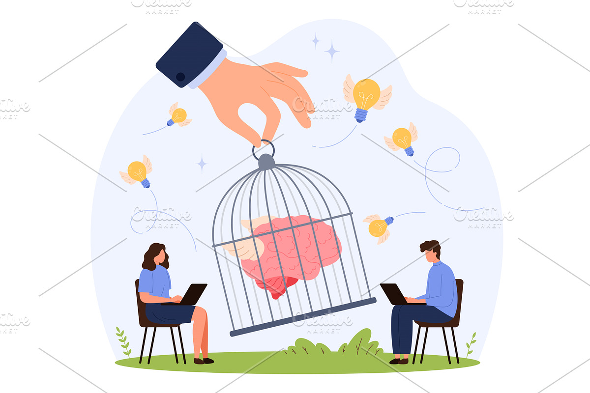 Creativity Restrictions and Pressure, a Technology Illustration by Flashvector