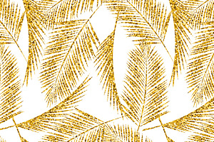 Golden Palm. 8 Seamless Patterns.