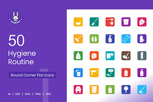 Hygiene Routine Filled Round Corner, an Icon by IconBunny