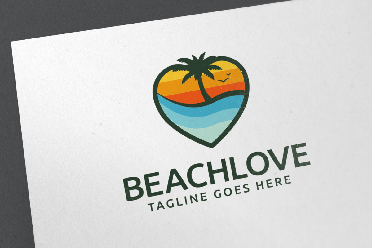 Beach Love Logo Template, a Branding & Logo Template by emotions76 (Photo 1 of 3)
