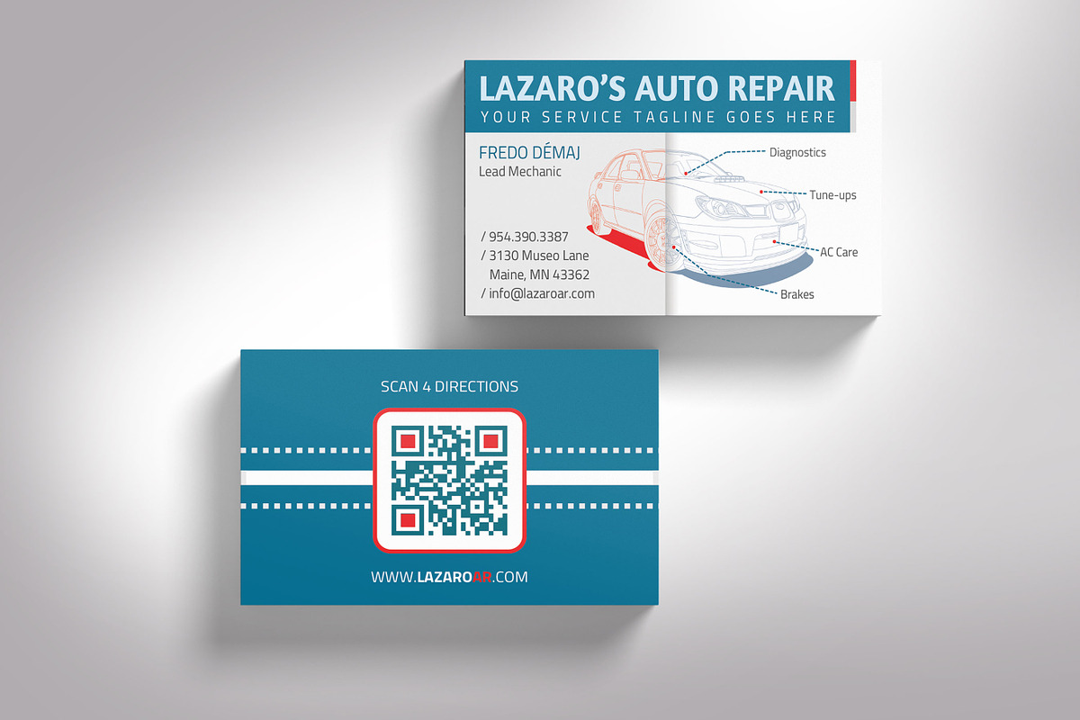 Auto Repair Shop Business Card, a Business Card Template by Godserv Designs (Photo 3 of 11)
