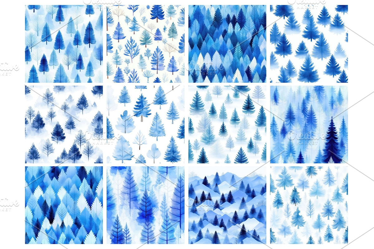 Blue Forest Watercolor, an Illustration by Mashimara (Photo 3 of 5)