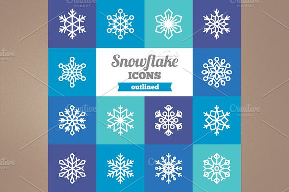 Outlined Snowflake Icons