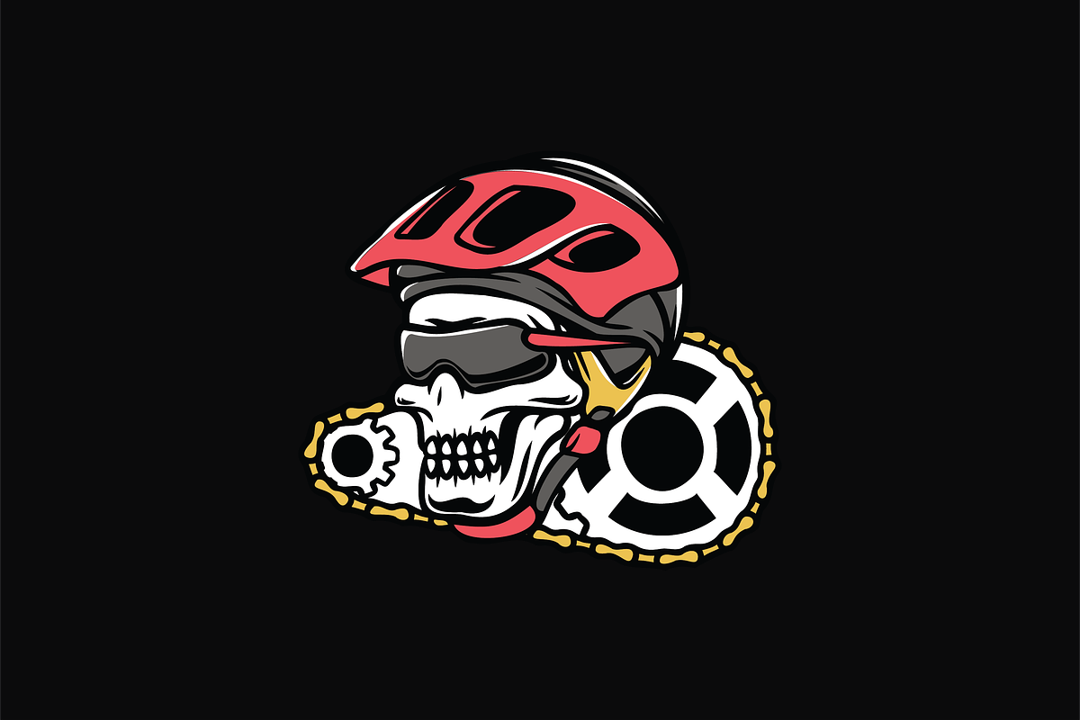Skull with Bike Helmet, an Object Illustration by nomlimo.com (Photo 1 of 3)