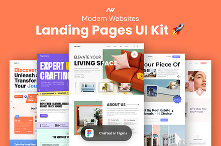 Website Landing Pages Modern UI Kit, an UI Kit Template by nwdigitalstore