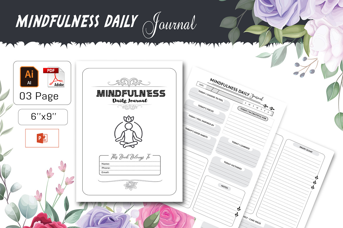Mindfulness Daily Journal, a Stationery Template by design_hut (Photo 1 of 3)