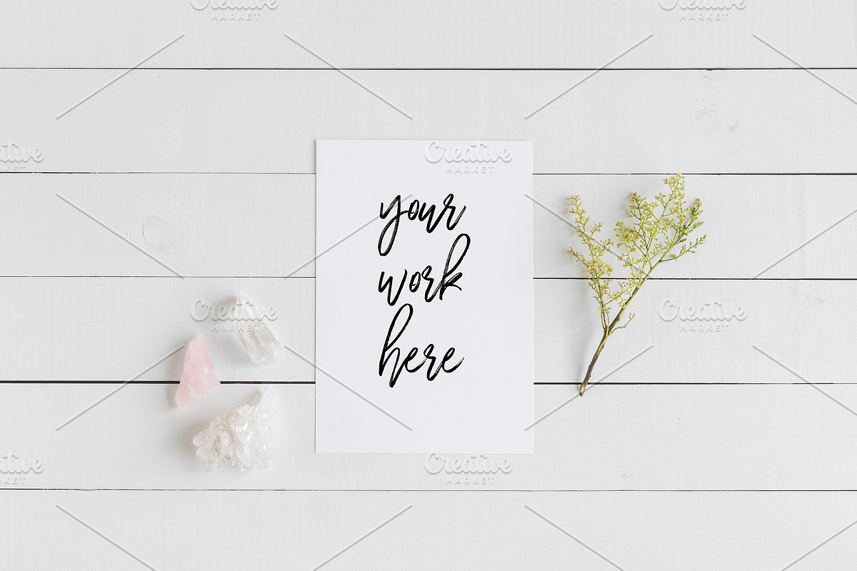 A5 Card Mockup White Background, a Print Template by Salt Color Studio