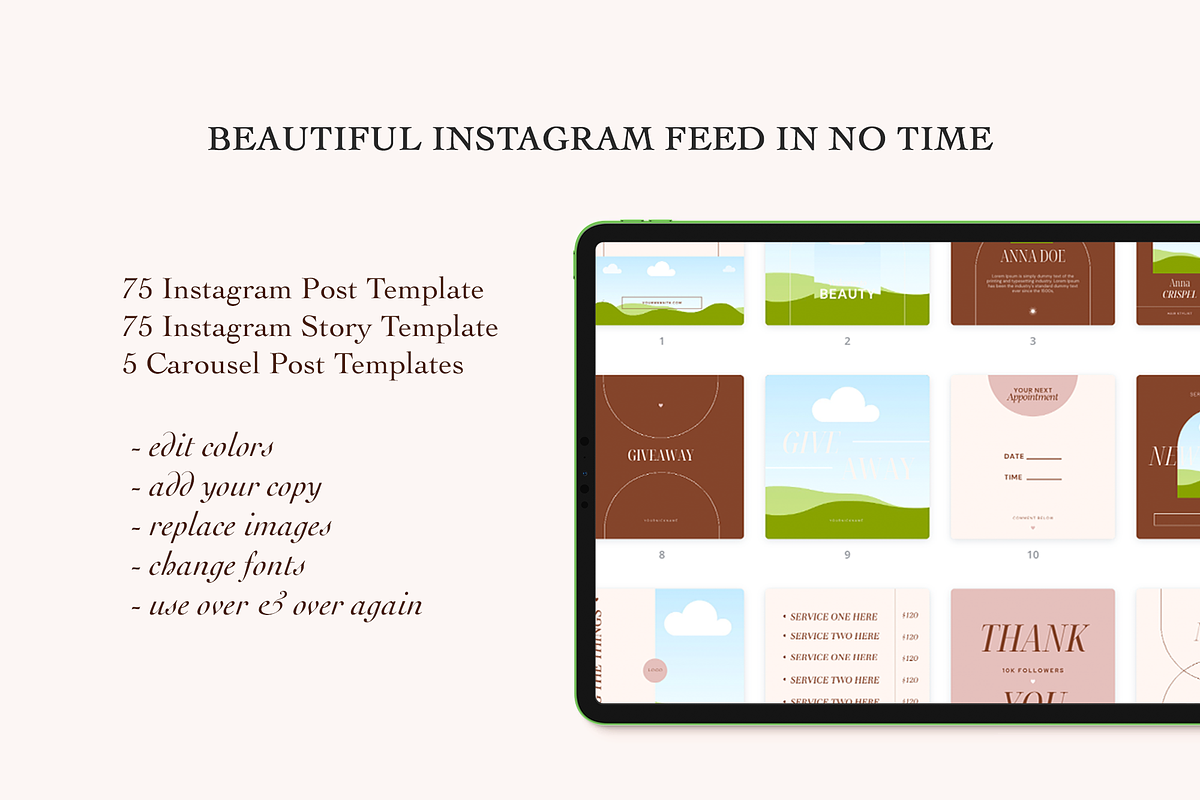 Beauty Social Media Templates, a Social Media Template by Kseniia_Design (Photo 4 of 9)