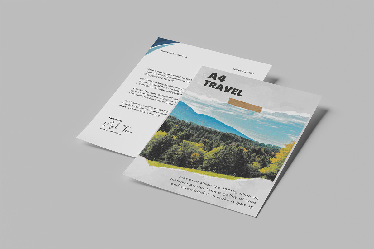 A4 BROCHURE, a Brochure Template by kebunmockup (Photo 4 of 5)