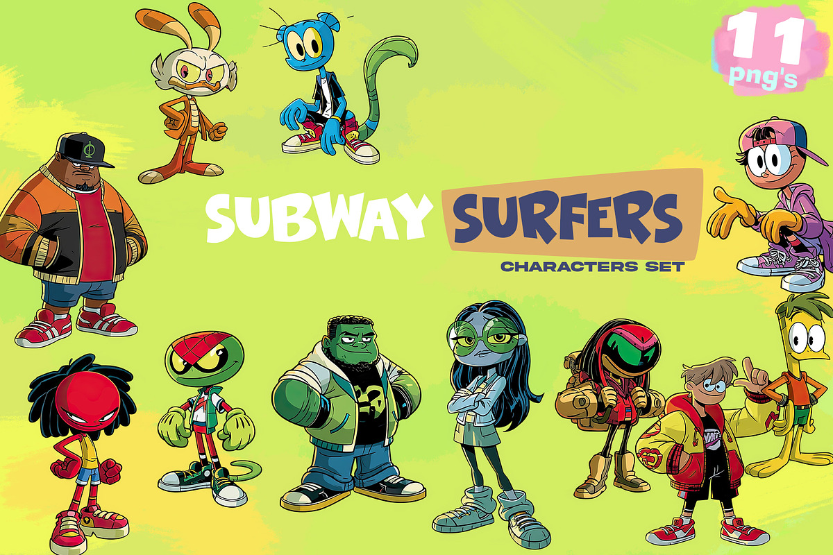 SUBWAY SURFERS PNG SET, a Person Illustration by XiXong STUDIO (Photo 1 of 6)
