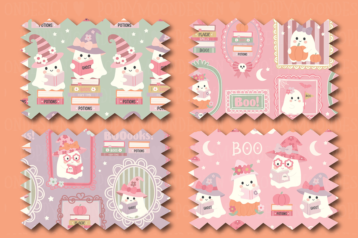 Spooky frames paper and clipart set, an Illustration by Poppymoondesign (Photo 3 of 5)