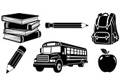 Back To School Silhouette Bundle, an Illustration by Designer_Momina (Thumbnail 49 of 51)