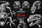 10 Bundle Dark Art Death Gecko Anger, an Illustration by Morspective (Thumbnail 1 of 7)