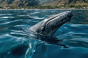 Humpback Whale Majestic Ocean Mounta, a Photo by Pixeness Studio
