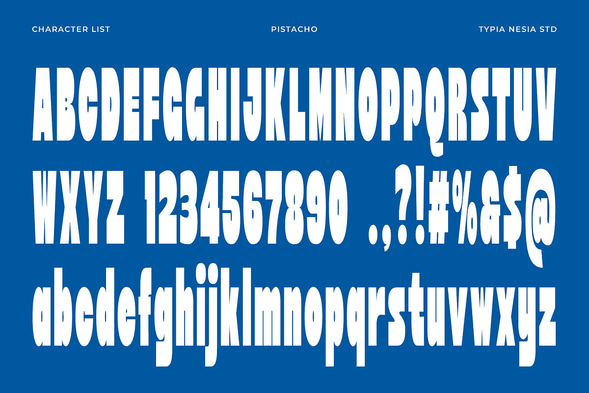 Pistacho - Bold Super Condensed Font, a Sans Serif Font by Typia Nesia (Photo 11 of 11)