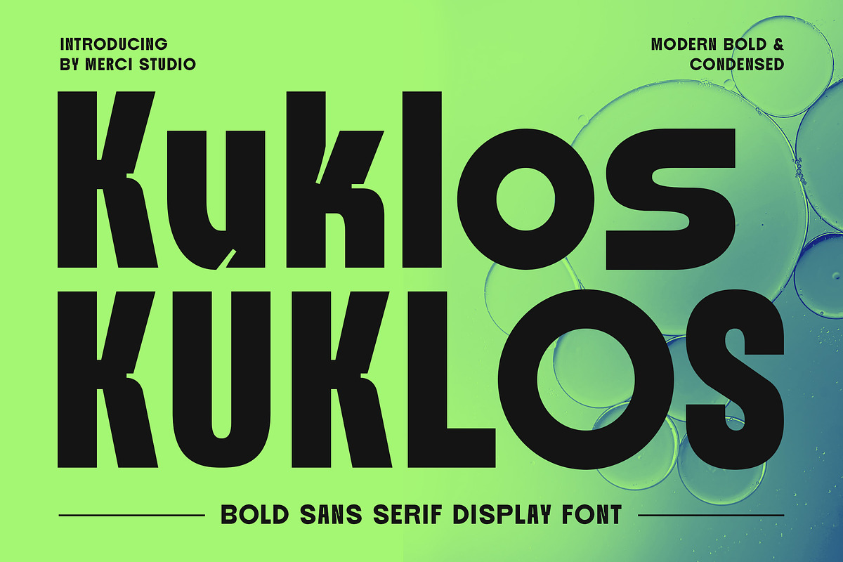 Kuklos – Bold Display Font, a Sans Serif Font by MERCI STUDIO (Photo 1 of 8)