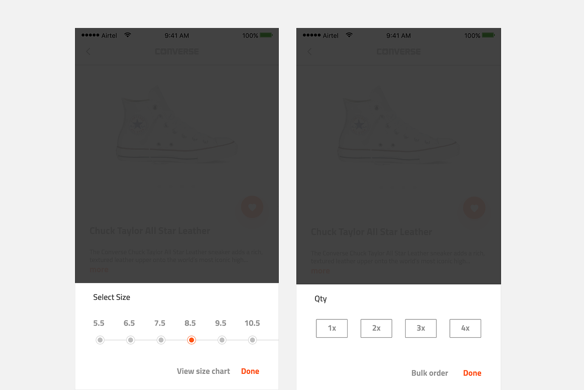 Converse product page model-sketch, a Websites & App Template by Divanraj (Photo 2 of 2)