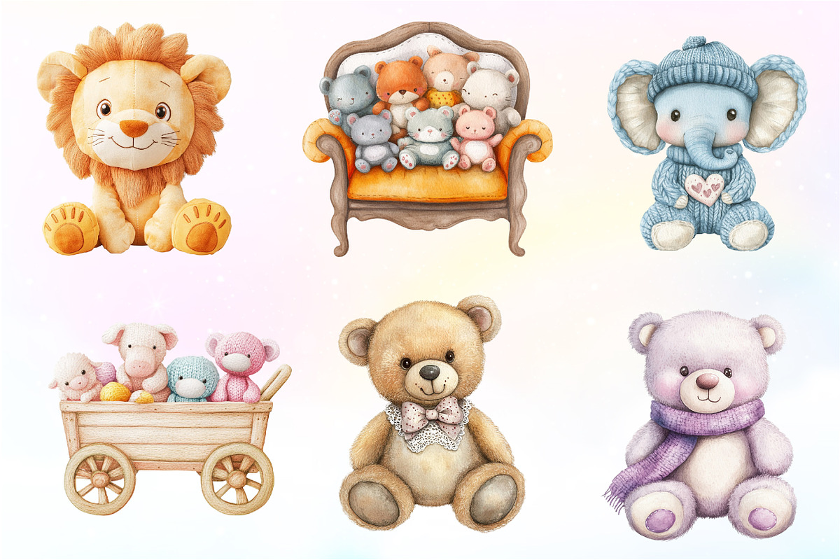 Vintage Knitted Plush Baby Animals, an Illustration by CreationArt (Photo 3 of 9)