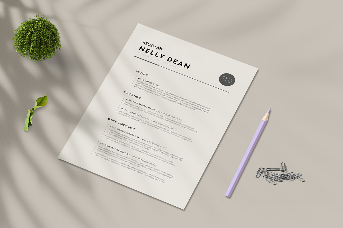 Modern Resume CV Template Design, a Print Template by Design_Slide (Photo 3 of 5)