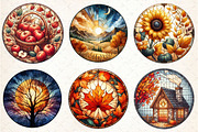 Fall Autumn Round Stained Glass Clip, an Illustration by Libby Wishes (Thumbnail 3 of 5)