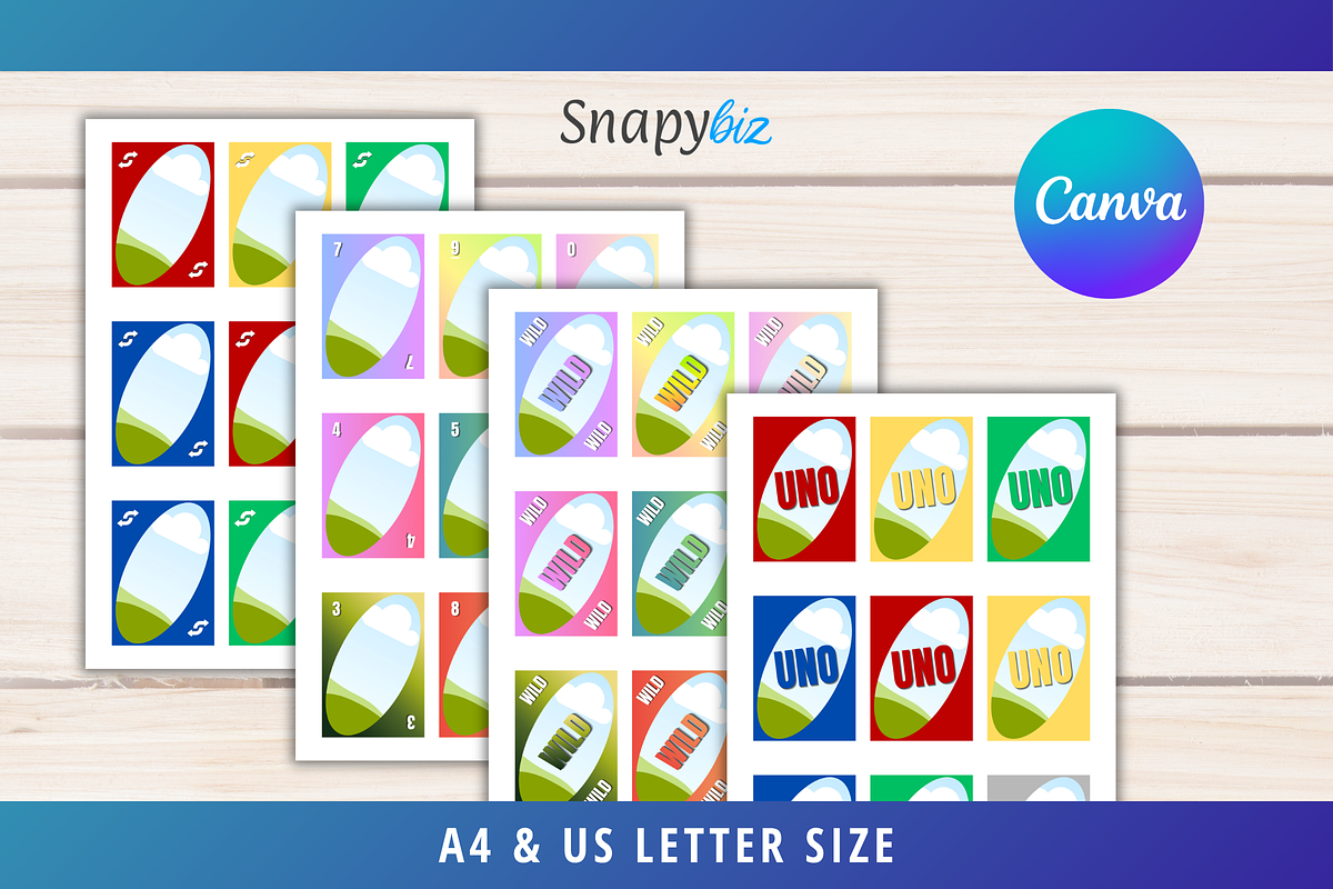 UNO Game Card Canva Editable PDF, a Card Template by Snapybiz (Photo 8 of 11)