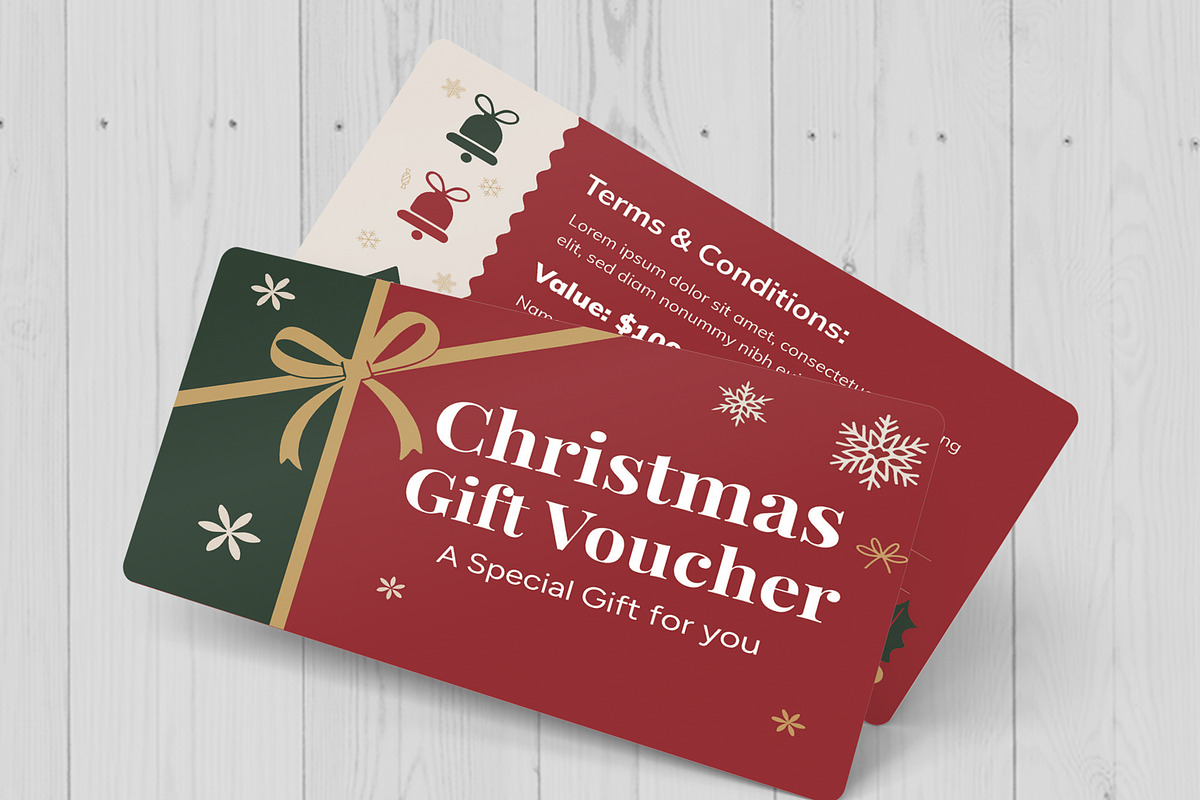 Christmas Gift Voucher Template, a Card Template by MightyDesign (Photo 3 of 6)