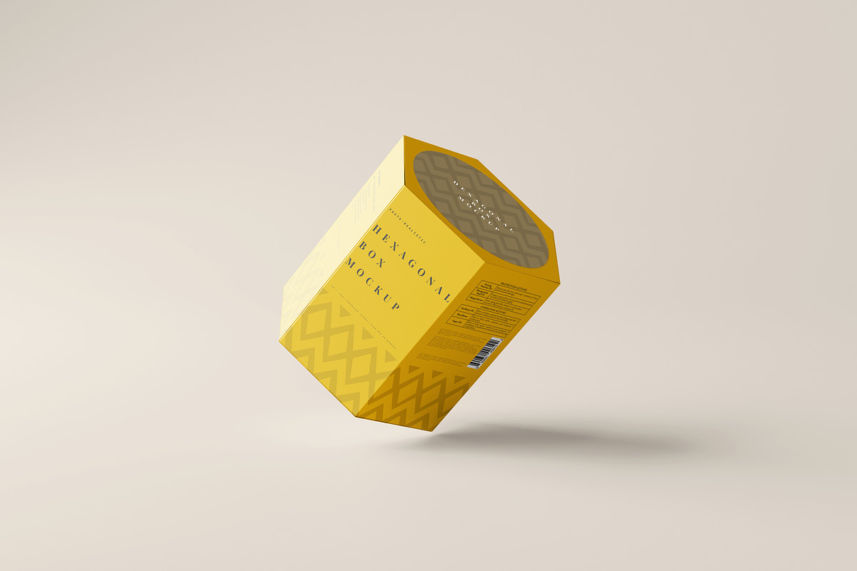 Hexagonal Box Mockup, a Packaging Mockup by MockupFree.Net