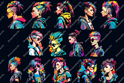 Punky girl cliparts, an Object Graphic by DreamerStarCo (Thumbnail 3 of 5)