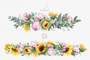 Watercolor Sunflowers and Peonies, a Decorative Illustration by ReachDreams (Thumbnail 6 of 10)