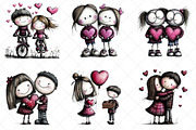 Quirky Valentine Old Couple Clipart, an Illustration by SinaCreation (Thumbnail 3 of 7)