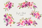 Purple Blush Watercolor Flowers PNG, an Illustration by whiteheartdesign (Thumbnail 4 of 8)