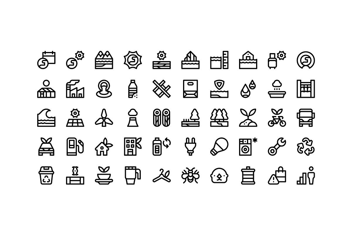 50 Climate And Sustainability Icons, an Outline Icon by Side Project (Photo 2 of 7)