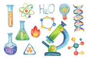 Science watercolor clipart,Chemistry, an Education Illustration by Vivitta (Thumbnail 2 of 4)