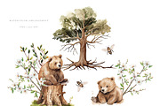 Watercolor Bears in the Forest Cute, an Animal Illustration by Pati Paints (Thumbnail 4 of 13)