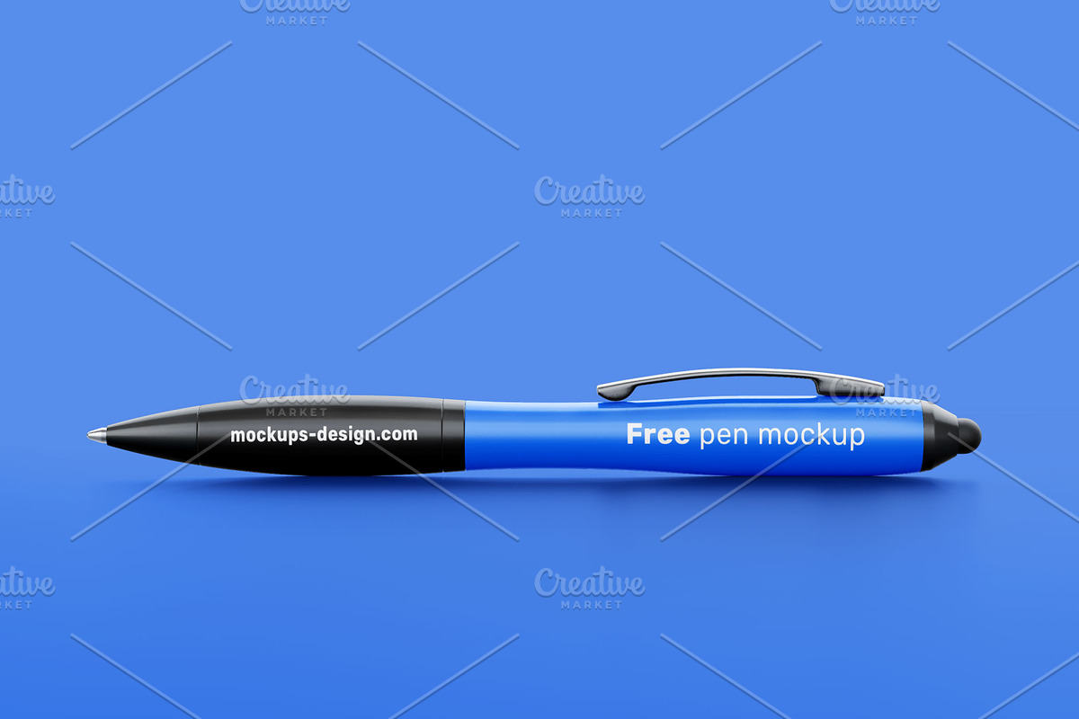 Blue Pen mockup psd file, a Pens & Pencil Mockup by MOCKUPSDESIGN (Photo 3 of 3)
