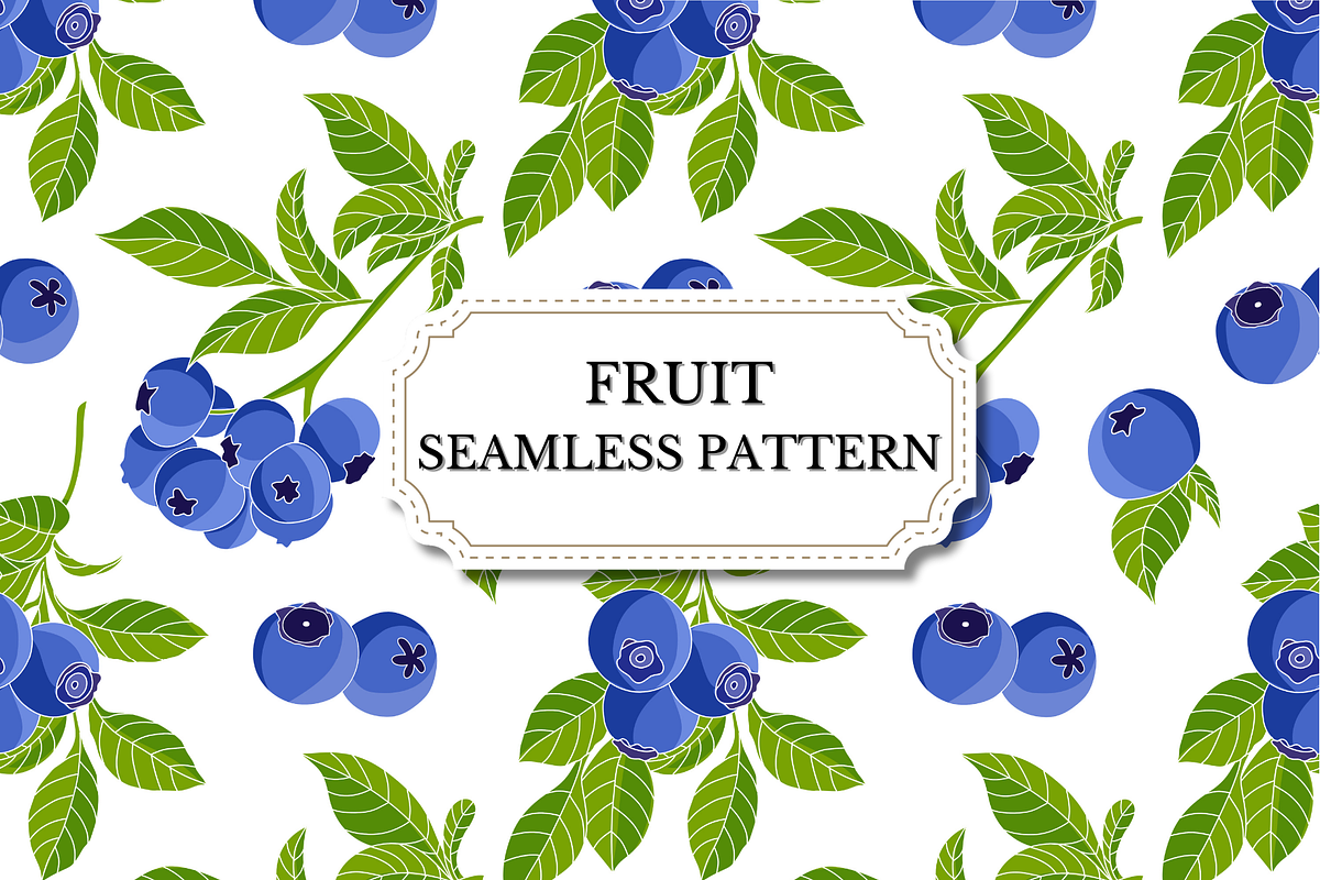 Blueberry Seamless Pattern, a Pattern Graphic by wind mill (Photo 1 of 4)
