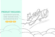 Cartoon Plane with little People, a Person Illustration by Sapunkele (Thumbnail 2 of 2)