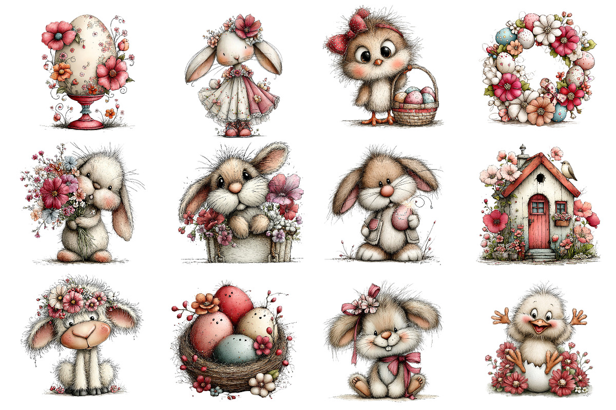 Whimsical Easter Clipart Bundle, an Illustration by Dream Creation (Photo 2 of 6)