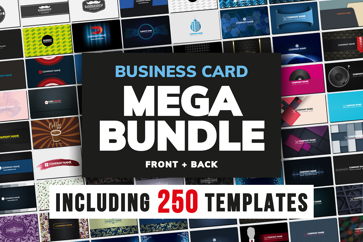 250 Business Card Vector Templates, a Business Card Template by Bobboz Store (Photo 1 of 18)