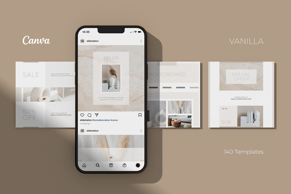 Vanilla Social Media Kit for Canva, a Social Media Template by SlideStation (Photo 1 of 12)