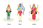 Hindu gods and goddesses set, a Person Illustration by Good Studio (Thumbnail 3 of 9)