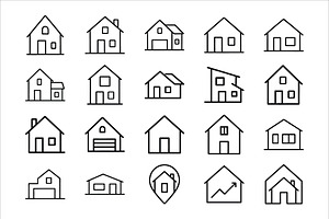 Collection of House Icons, an Outline Icon by Vectorium Studio