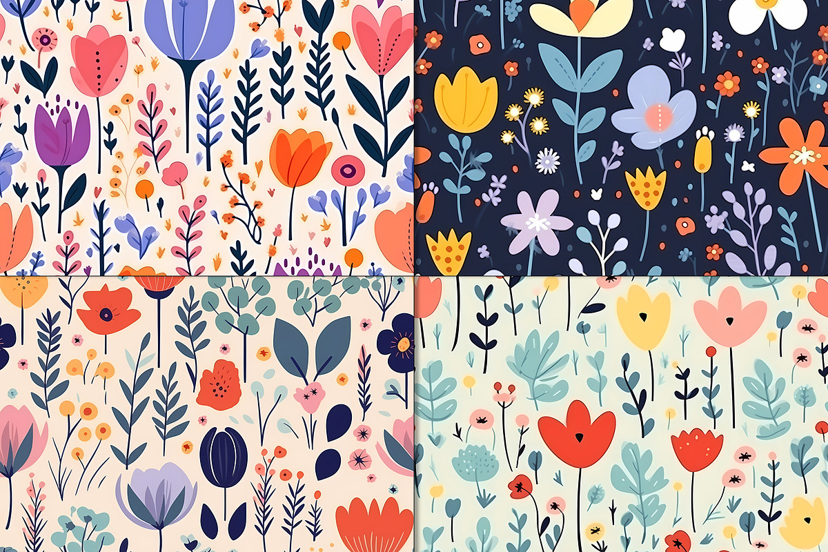 20 Seamless Floral Garden Patterns, a Pattern Graphic by Nordic Design (Photo 8 of 9)
