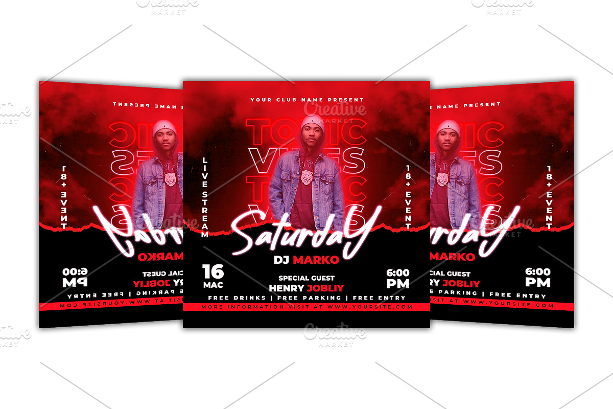 Night – Club DJ Party Poster, a Social Media Template by HasnainGFX (Photo 2 of 2)