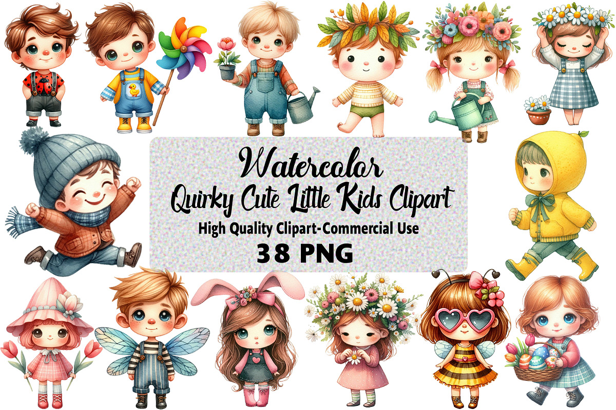 Quirky Cute Little Kids Clipart, an Illustration by Daily.Designs (Photo 1 of 5)